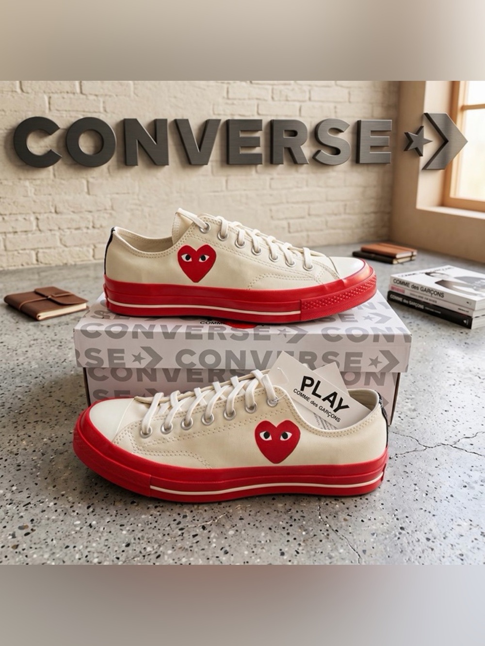 Converse x Comme des Garçons PLAY Chuck 70 Sneaker Shoes (Men’s 9 or Women’s 11)